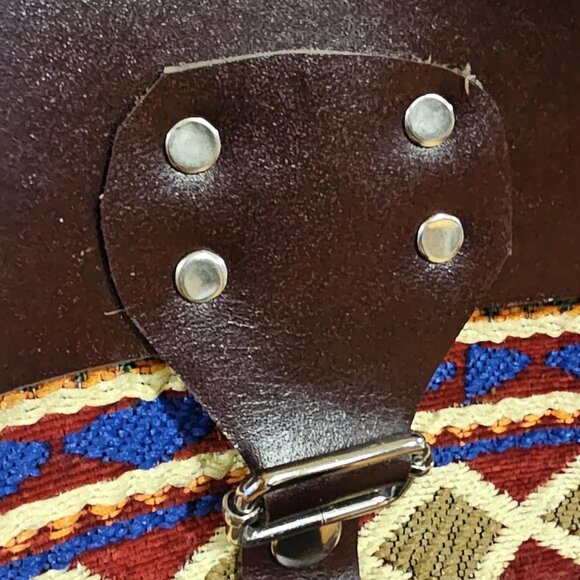 Vintage Leather Boho Woven Purse - Picture 8 of 10